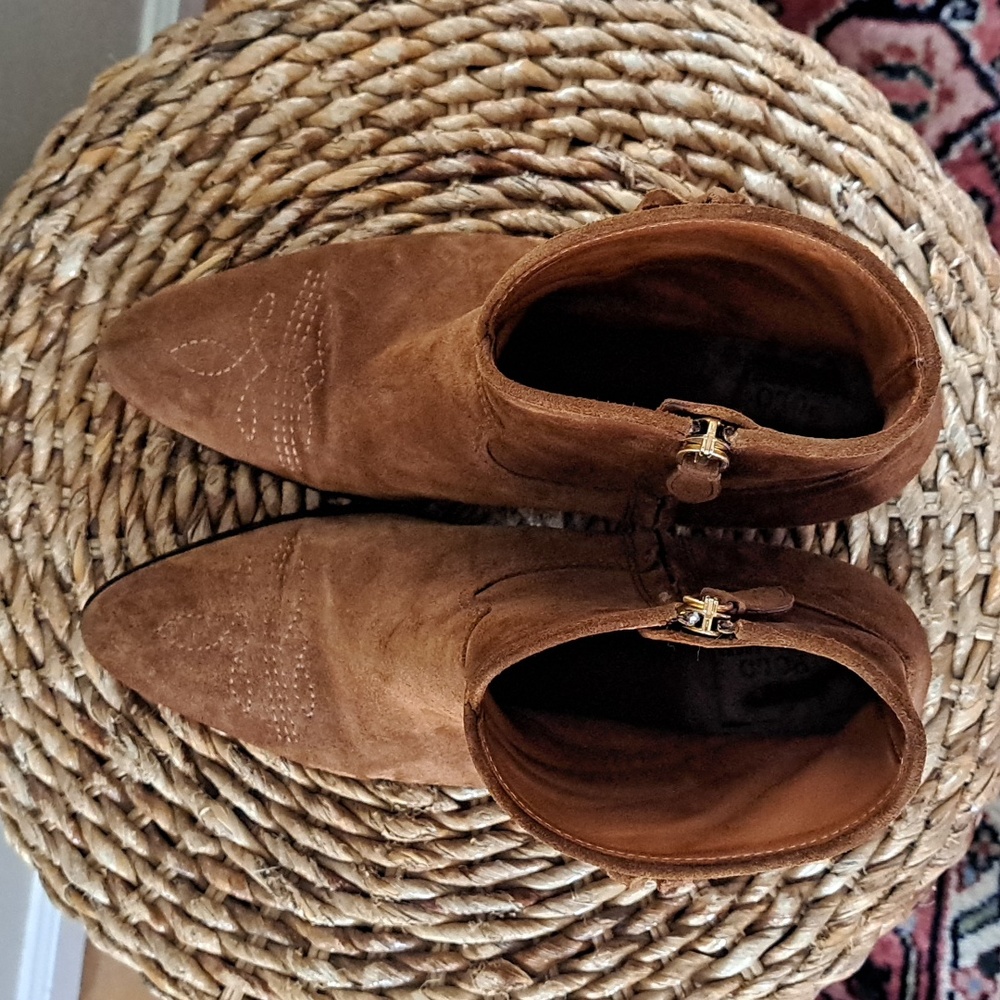 Polo Ralph Lauren Womens Lucille Brown Suede Western Fringe Ankle Booties S-8.5 - Picture 5 of 8